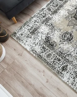 Gulvtæppe ALMUS Grå 140 x 200 cm Bomuld