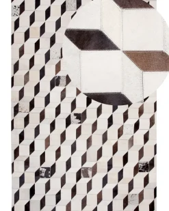 Gulvtæppe ALPKOY Hvid 160 x 230 cm Ægte læder