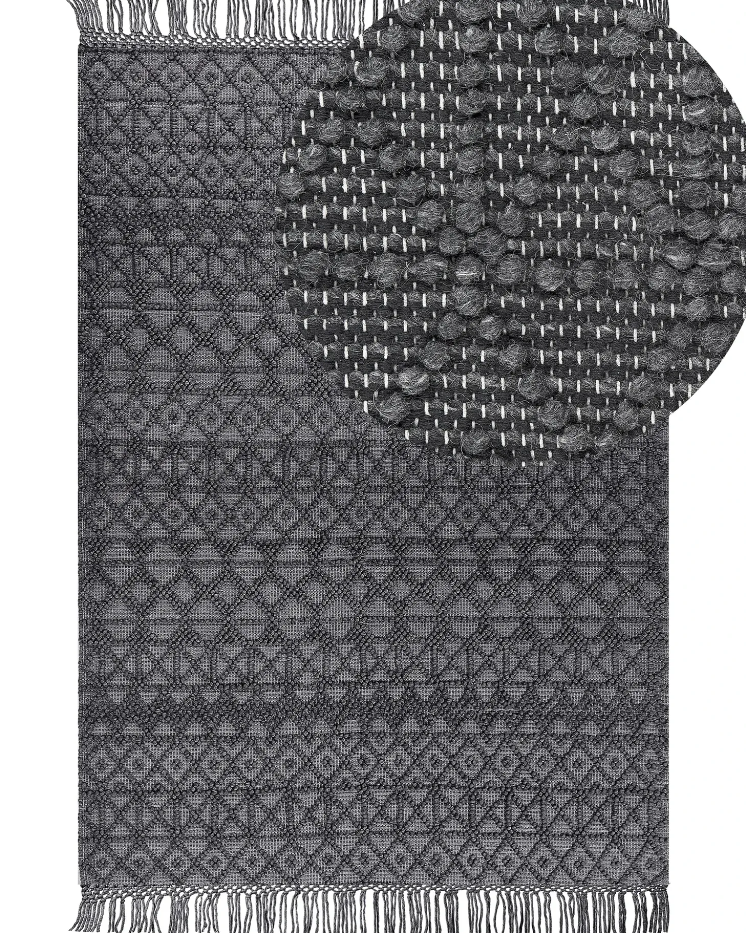 Gulvtæppe ALUCRA Sort 200 x 300 cm Uld