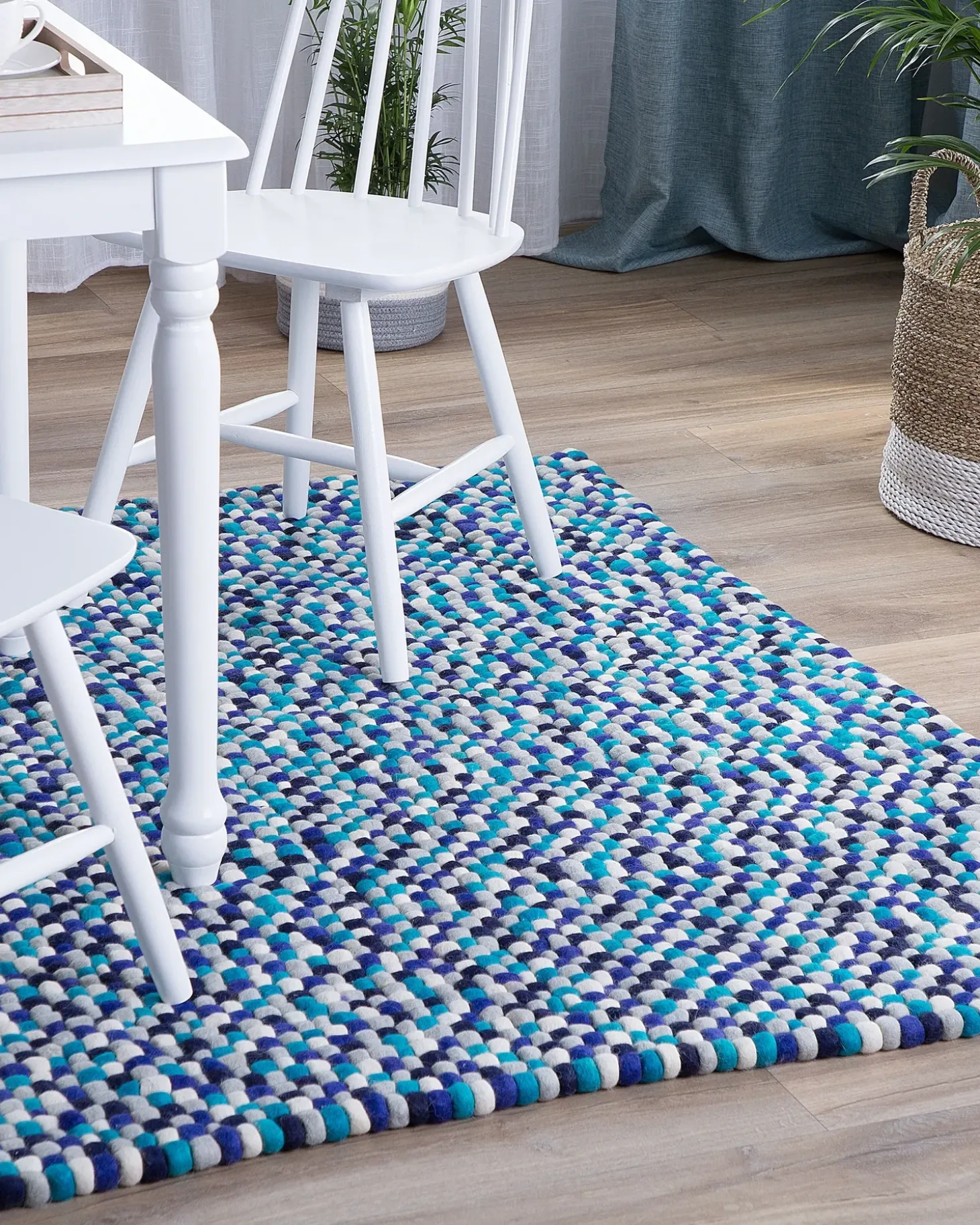 Gulvtæppe AMDO Navy Blå 160 x 230 cm Uld