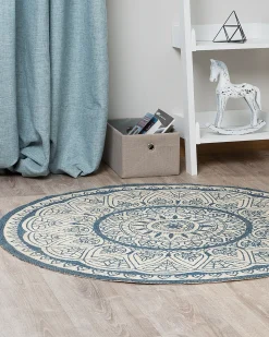 Gulvtæppe ANADERE Blå ø 120 cm Jute