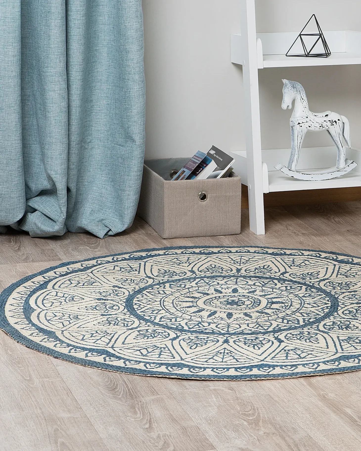 Gulvtæppe ANADERE Blå ø 120 cm Jute