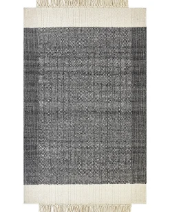 Gulvtæppe ATLANTI Sort 160 x 230 cm Uld