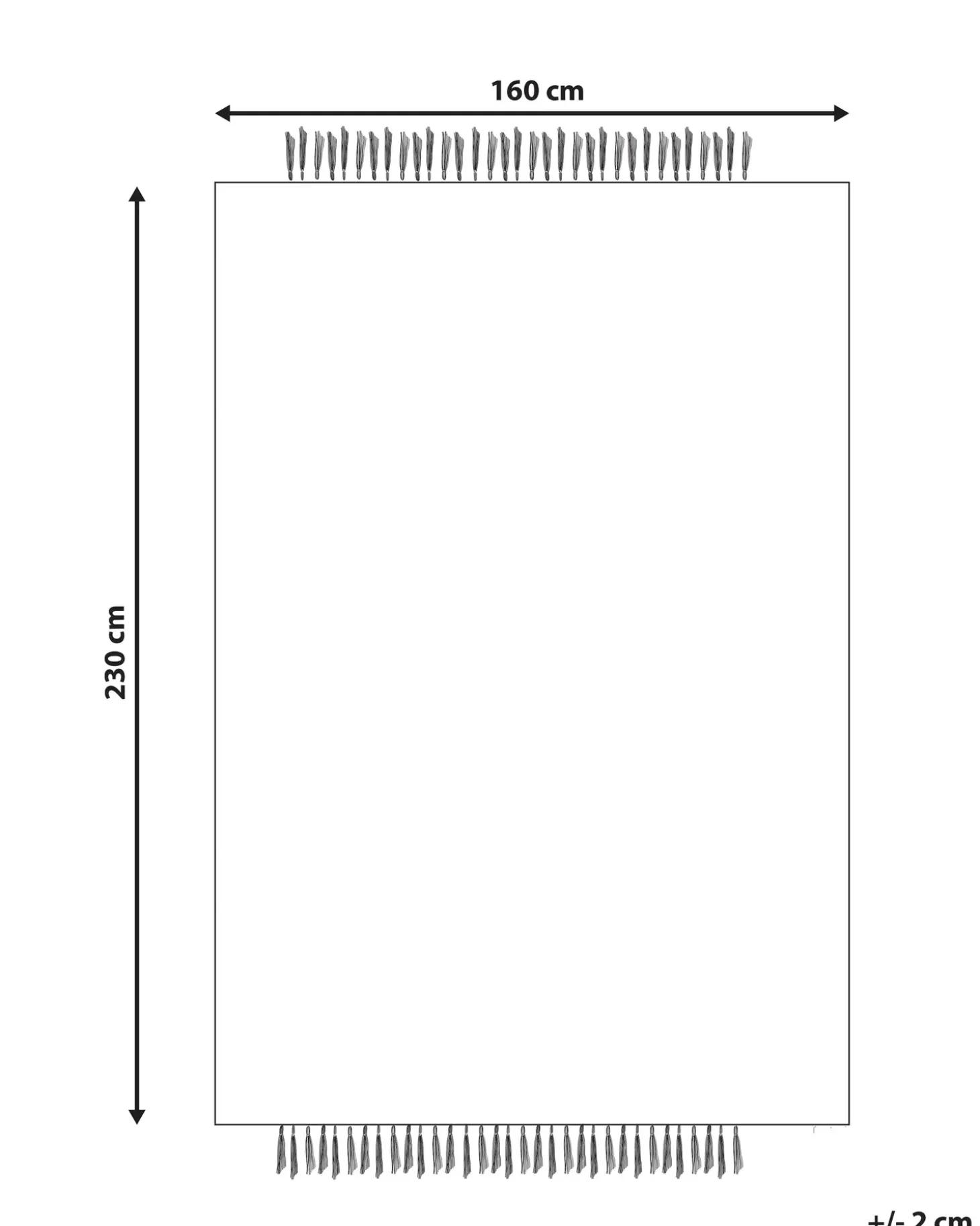 Gulvtæppe ATLANTI Sort 160 x 230 cm Uld