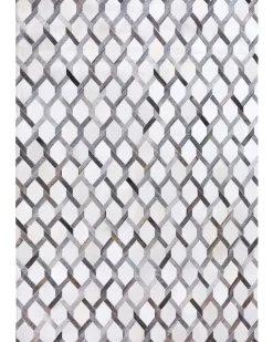 Gulvtæppe AYDIN Grå 160 x 230 cm Ægte læder