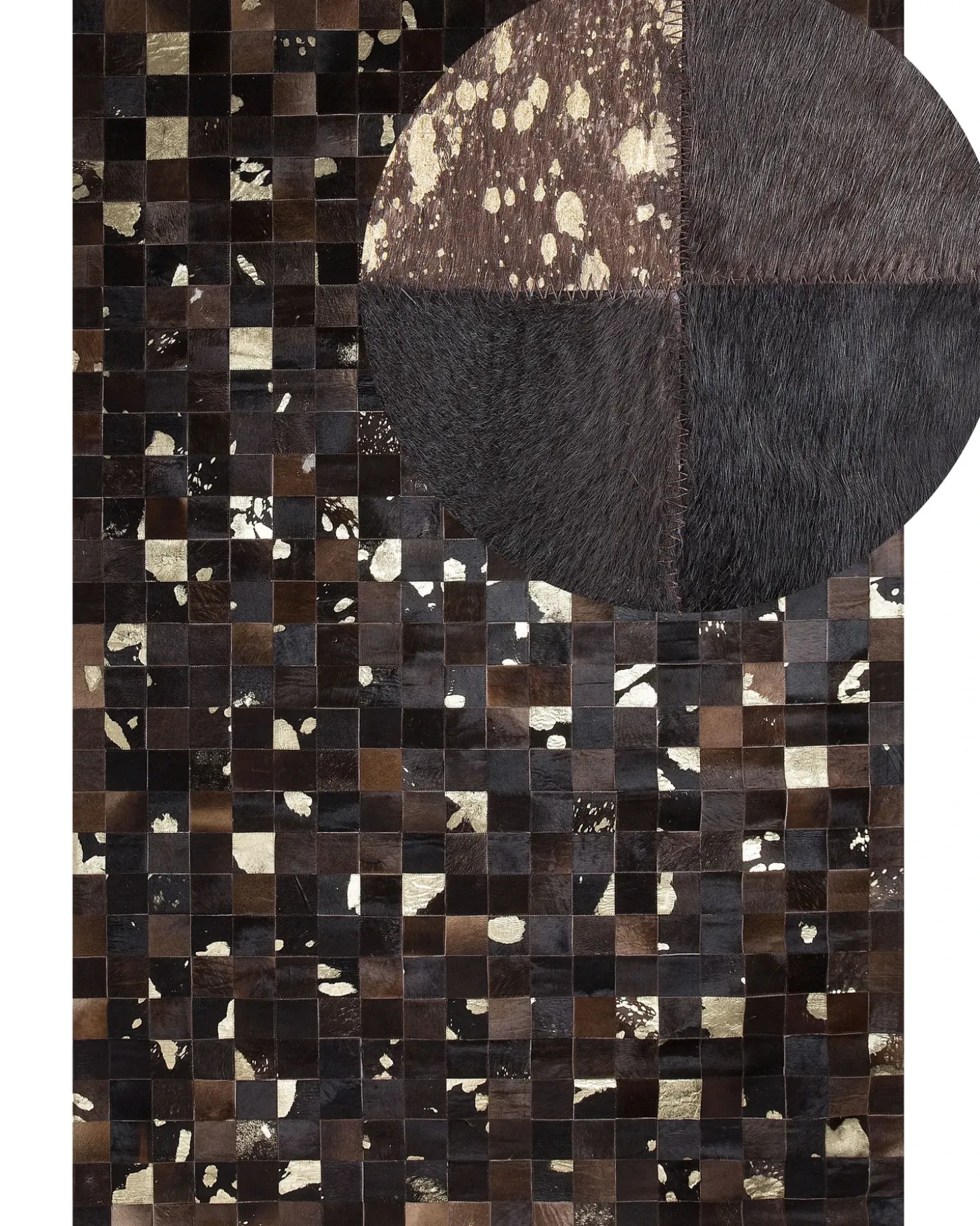 Gulvtæppe BANDIRMA Brun 140 x 200 cm Ægte læder