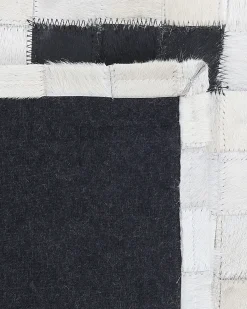 Gulvtæppe BOLU Sort 160 x 230 cm Ægte læder