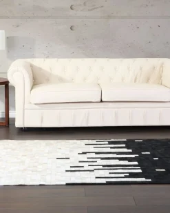 Gulvtæppe BOLU Sort 160 x 230 cm Ægte læder