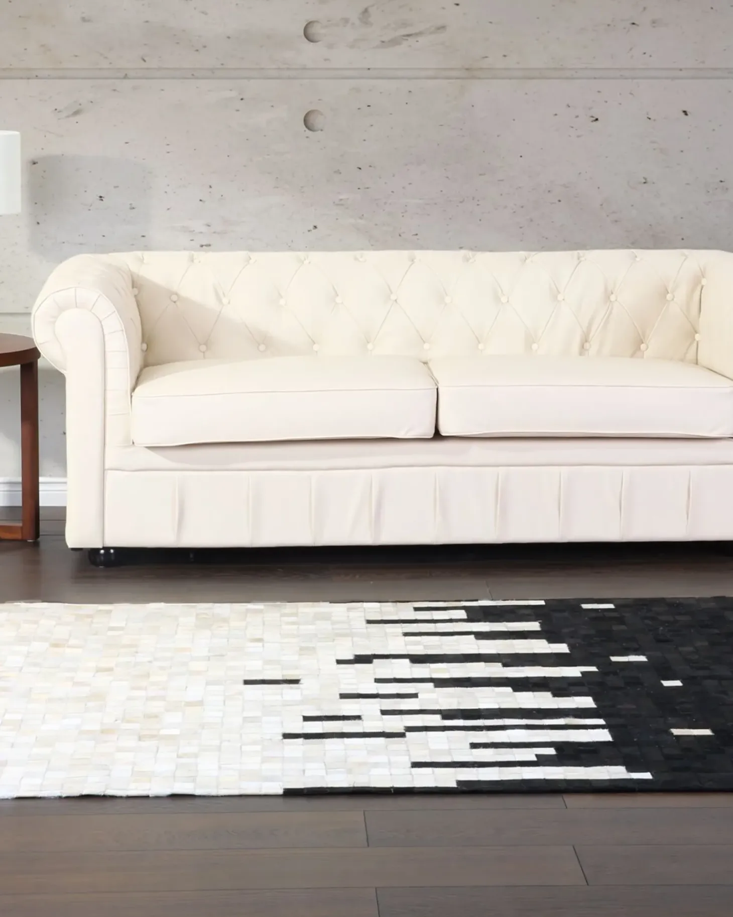 Gulvtæppe BOLU Sort 160 x 230 cm Ægte læder