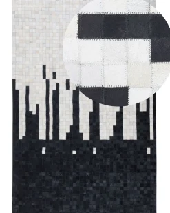 Gulvtæppe BOLU Sort 160 x 230 cm Ægte læder