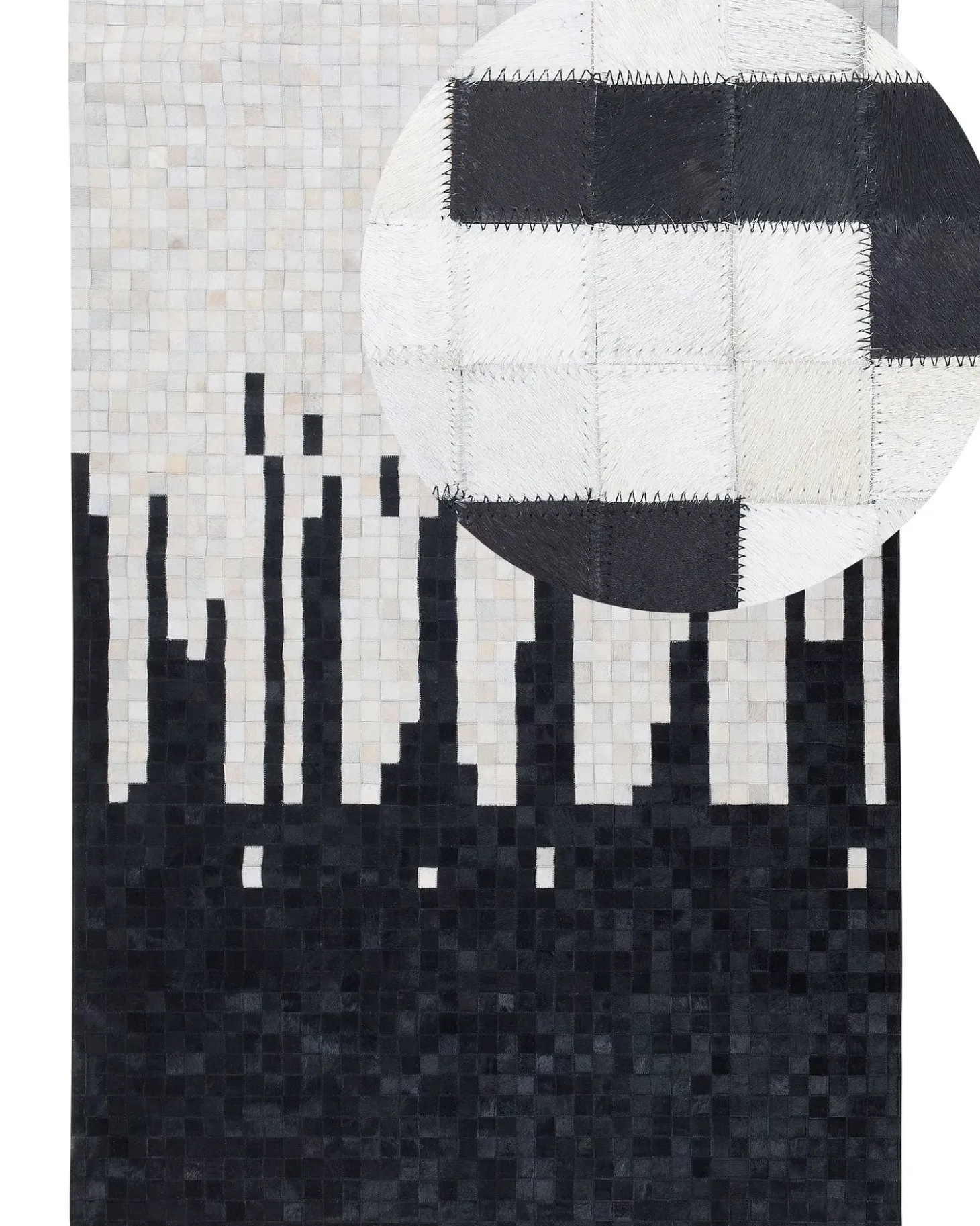 Gulvtæppe BOLU Sort 160 x 230 cm Ægte læder