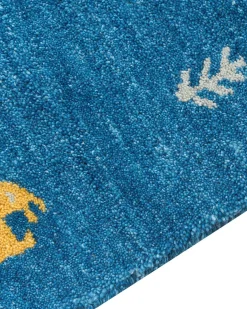 Gulvtæppe CALTI Mørkeblå 160 x 230 cm Uld Gabbeh