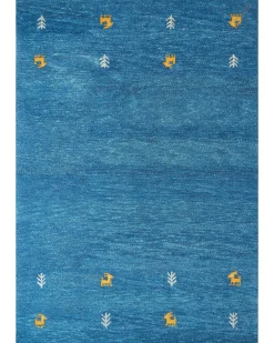 Gulvtæppe CALTI Mørkeblå 160 x 230 cm Uld Gabbeh