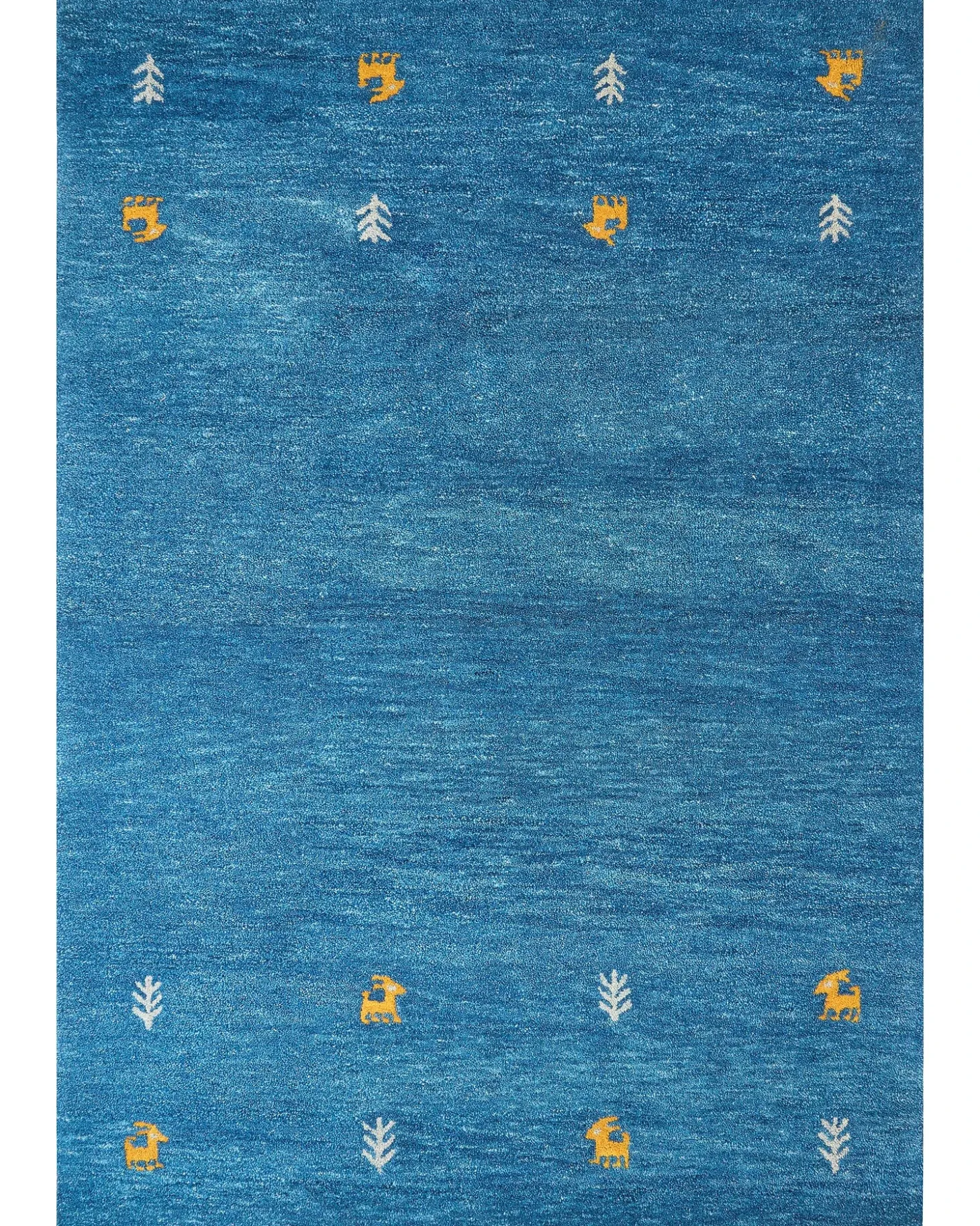 Gulvtæppe CALTI Mørkeblå 160 x 230 cm Uld Gabbeh