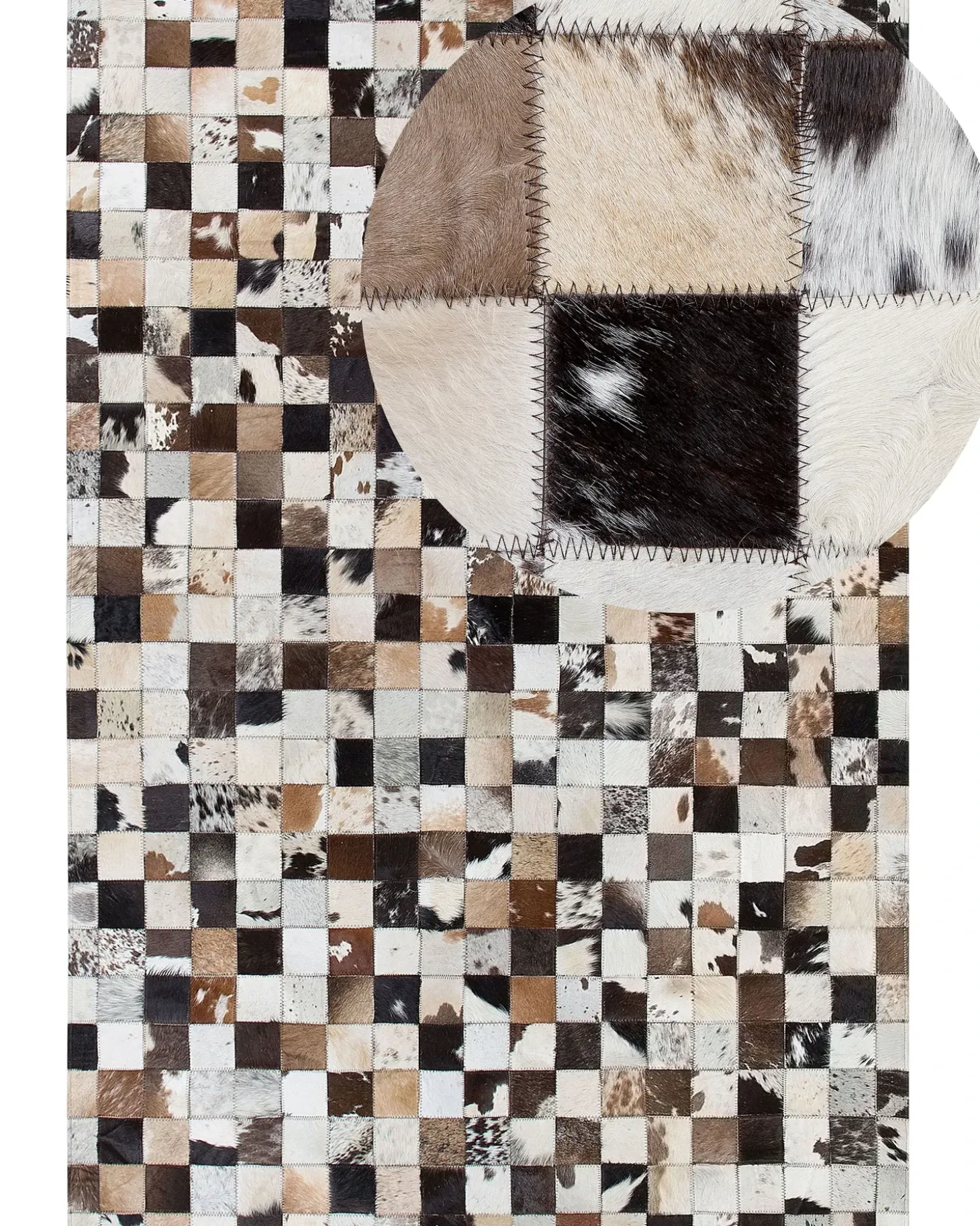 Gulvtæppe CERLI Hvid 160 x 230 cm Ægte læder