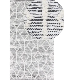 Gulvtæppe EDREMIT Grå 80 x 150 cm Uld