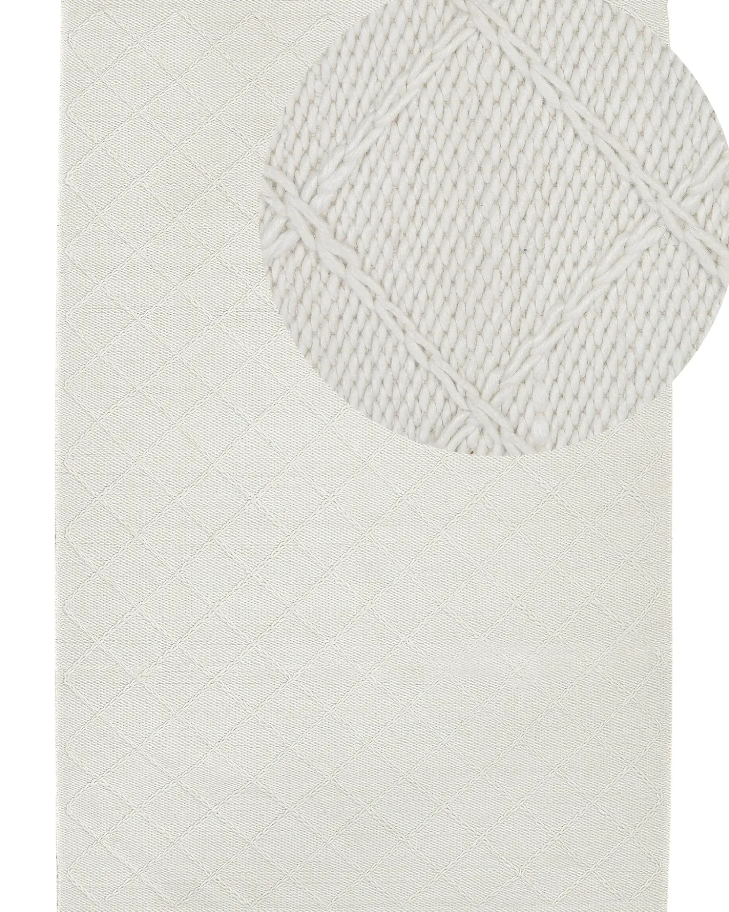 Gulvtæppe ELLEK Hvid 160 x 230 cm Uld