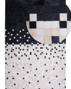 Gulvtæppe ERFELEK Sort 160 x 230 cm Ægte læder