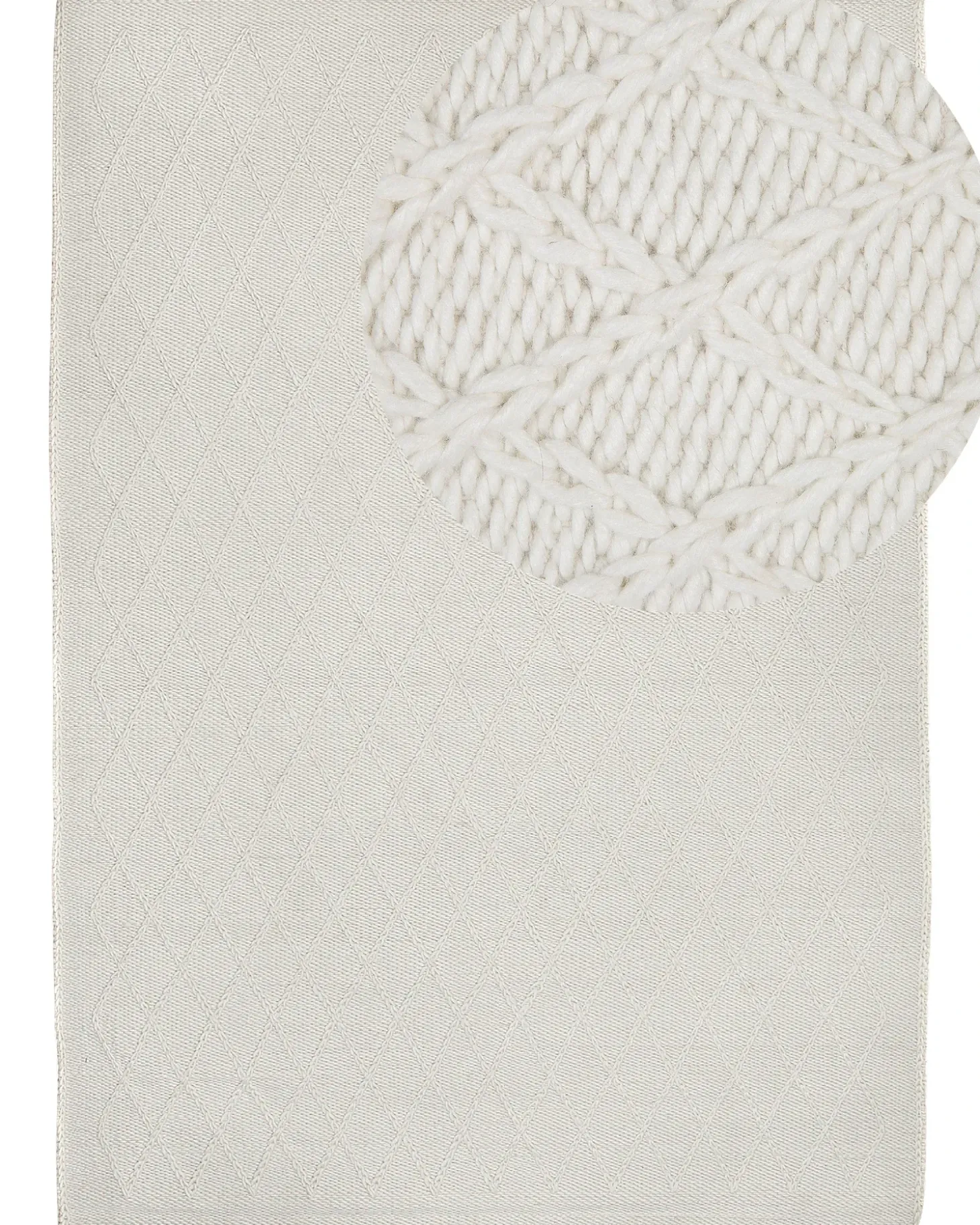 Gulvtæppe ERZIN Cremehvid 160 x 230 cm