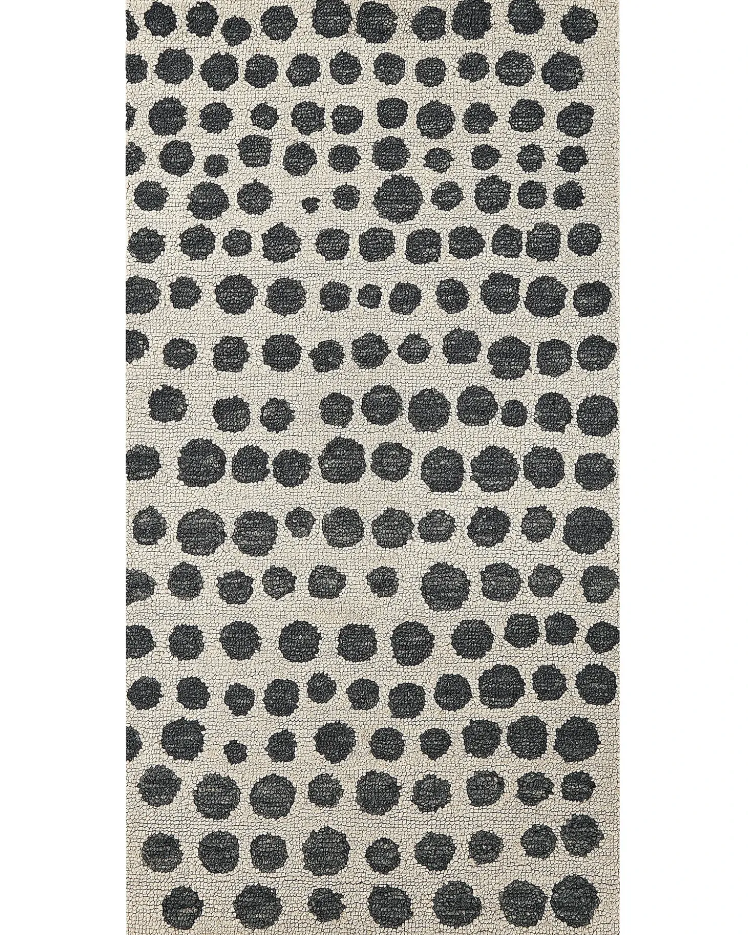 Gulvtæppe HAVRAN Sort/hvid 80 x 150 cm Uld