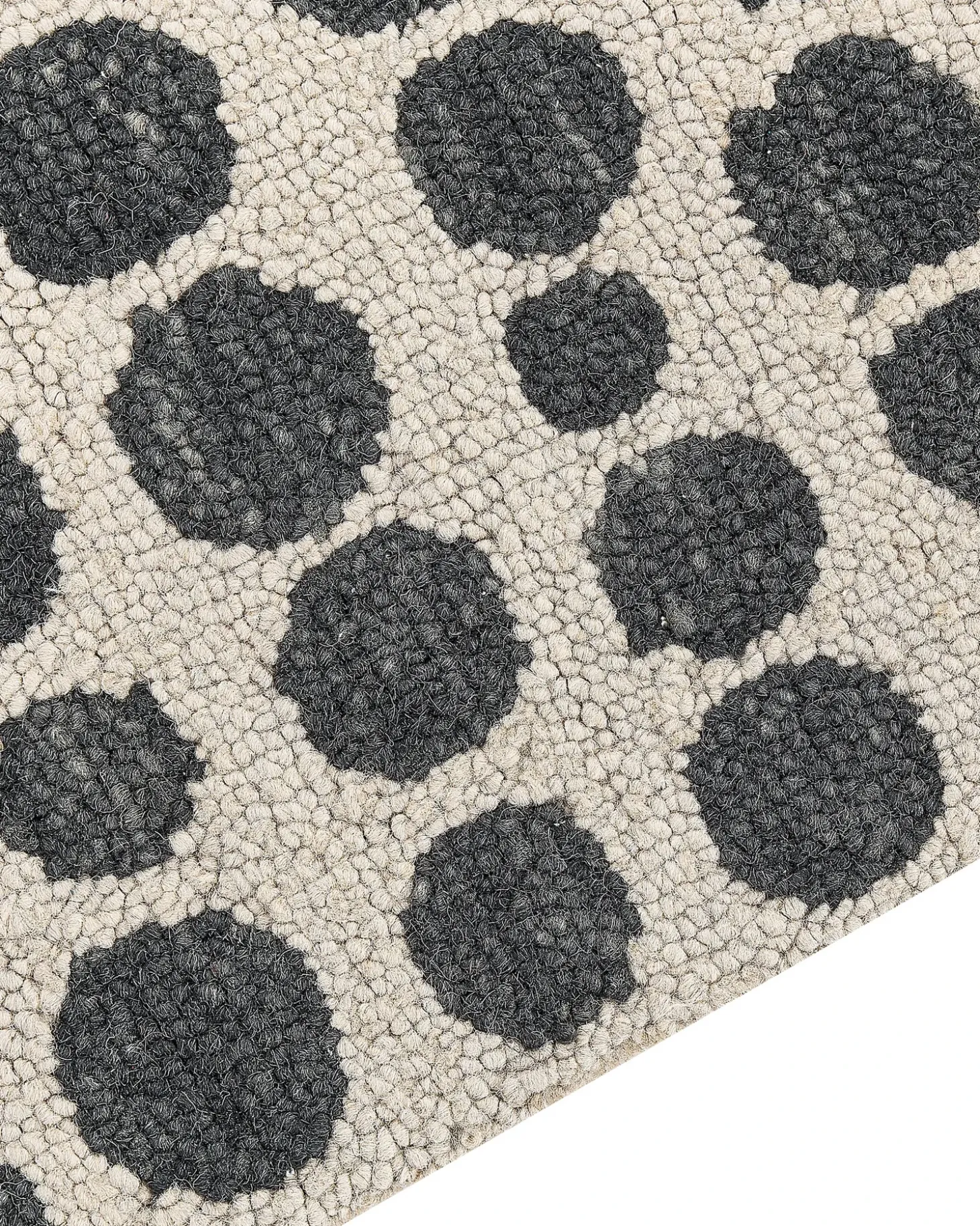Gulvtæppe HAVRAN Sort/hvid 80 x 150 cm Uld
