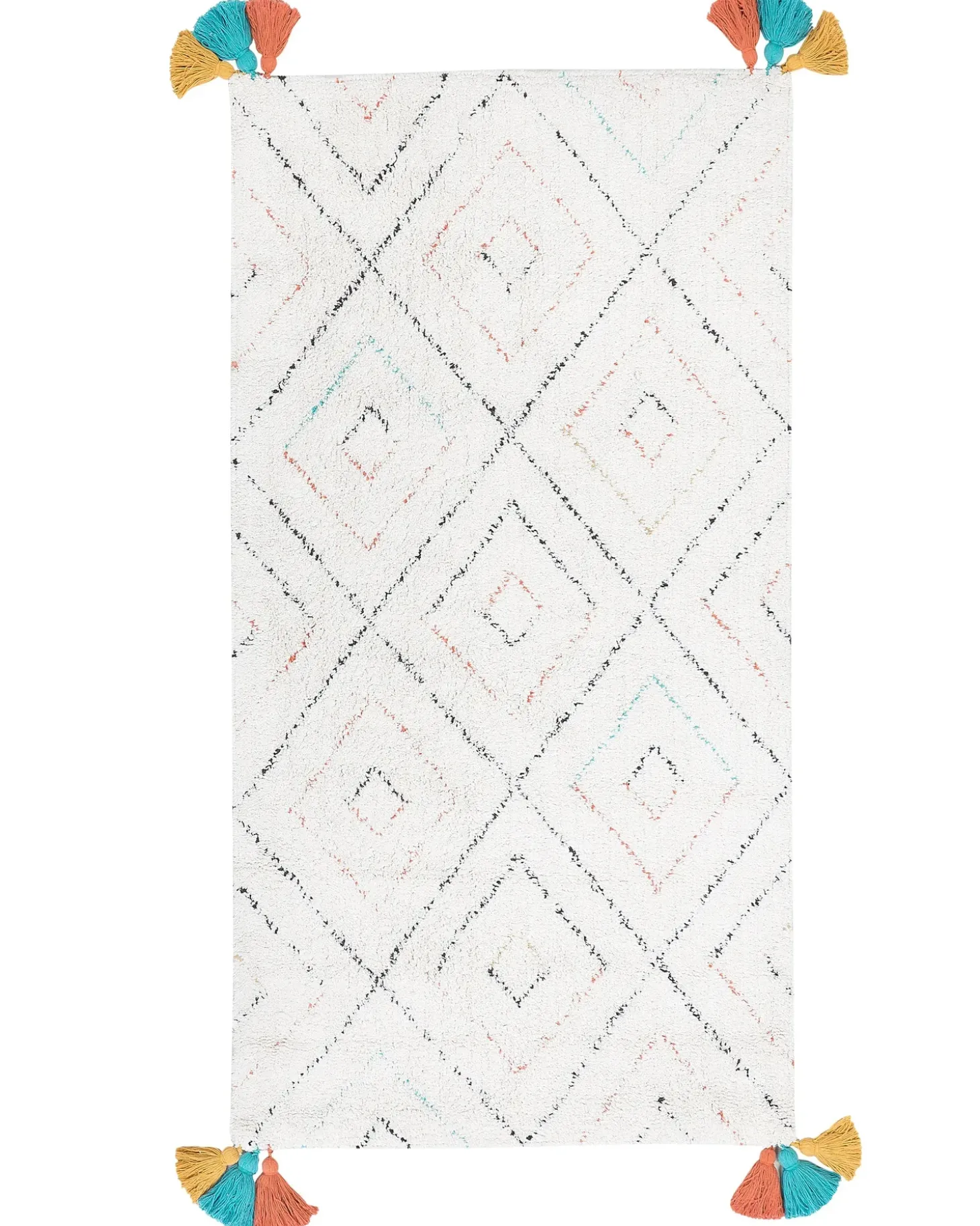 Gulvtæppe KARTAL Hvid 80 x 150 cm Bomuld