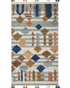 Gulvtæppe KASAKH Multifarvet 80 x 150 cm Uld Kelim