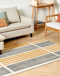 Gulvtæppe KATRA Beige 140 x 200 cm Bomuld