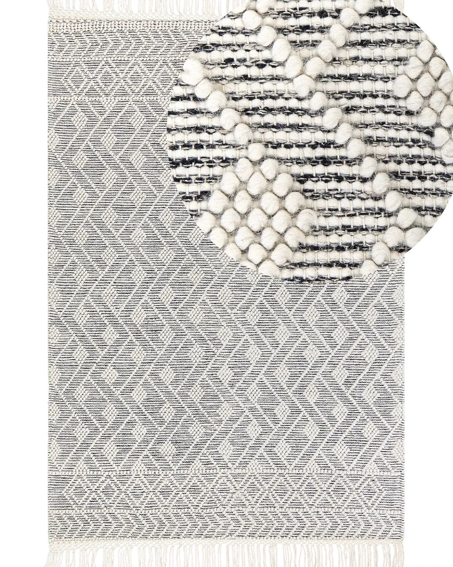 Gulvtæppe KAVAK Sort 160 x 230 cm Uld