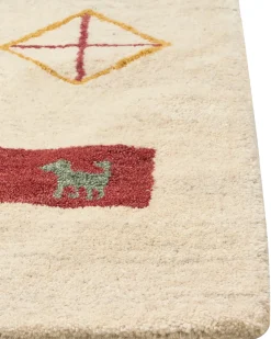 Gulvtæppe MISINLI Beige 160 x 230 cm Uld Gabbeh