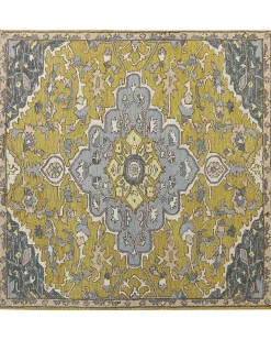 Gulvtæppe MUCUR Gul 200 x 200 cm Uld