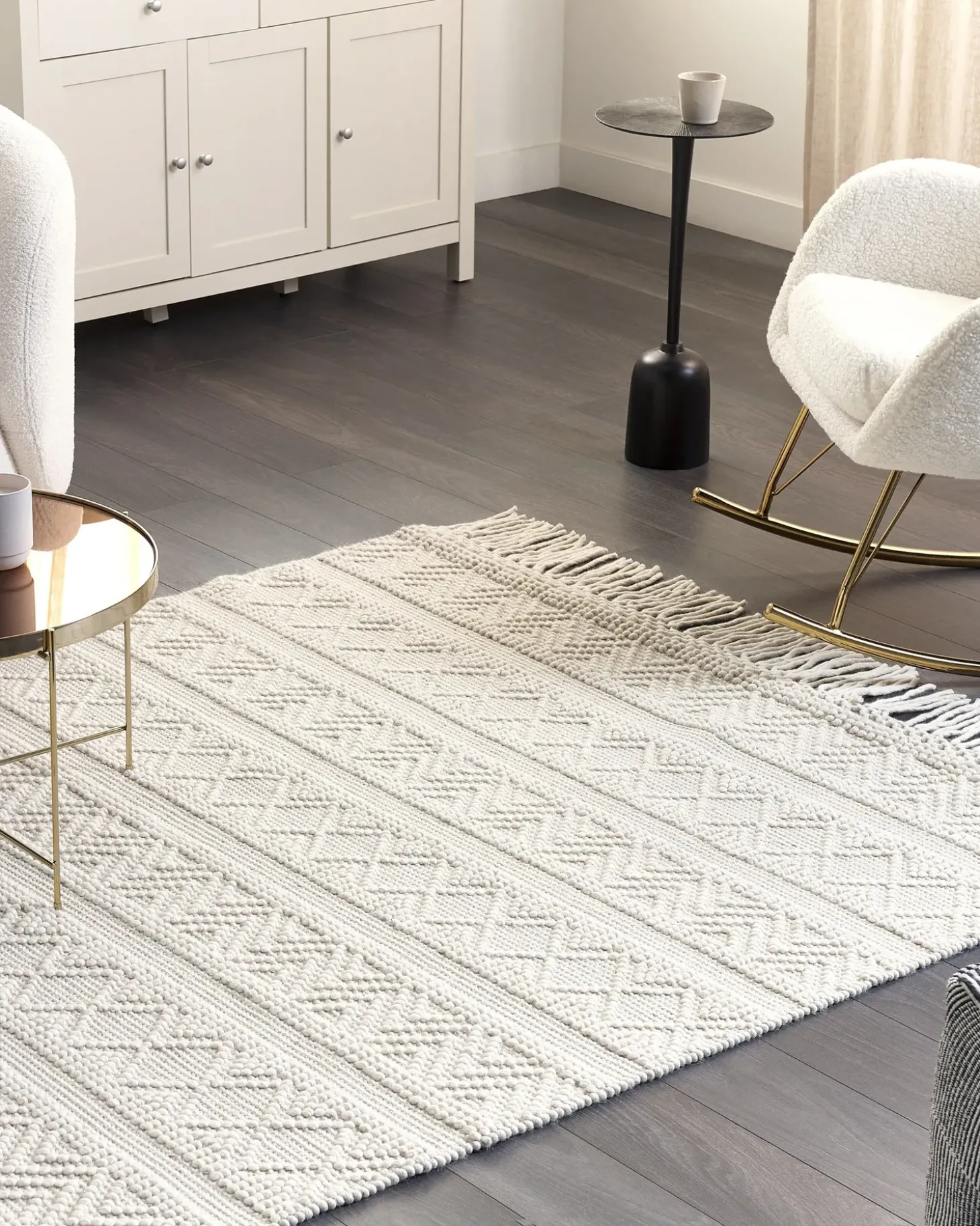 Gulvtæppe PERTEK Beige 160 x 230 cm Uld