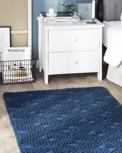Gulvtæppe SAVRAN Navy Blå 80 x 150 cm Uld