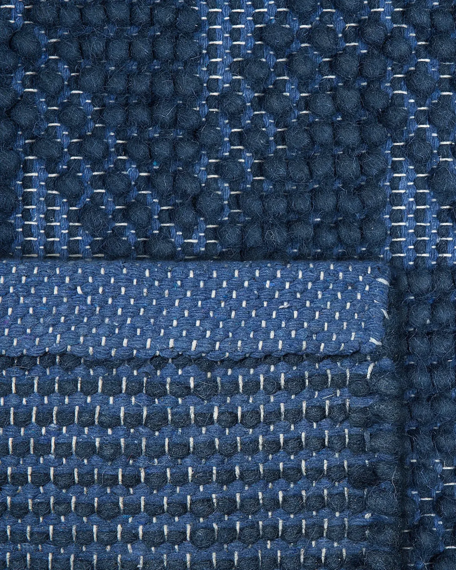 Gulvtæppe SAVRAN Navy Blå 140 x 200 cm Uld