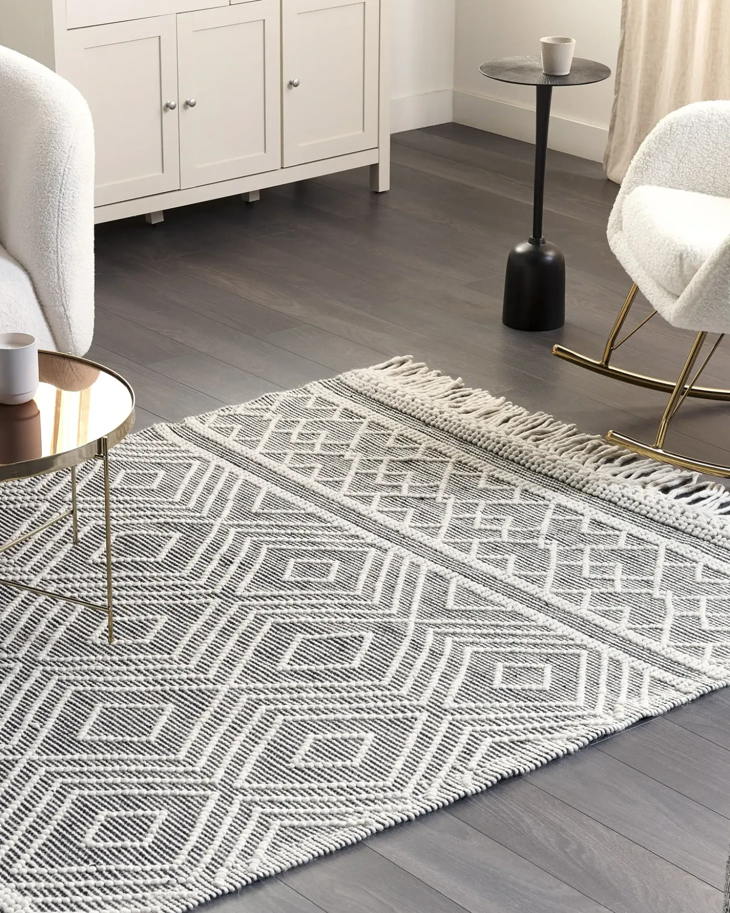Gulvtæppe SAVUCA Sort 160 x 230 cm Uld