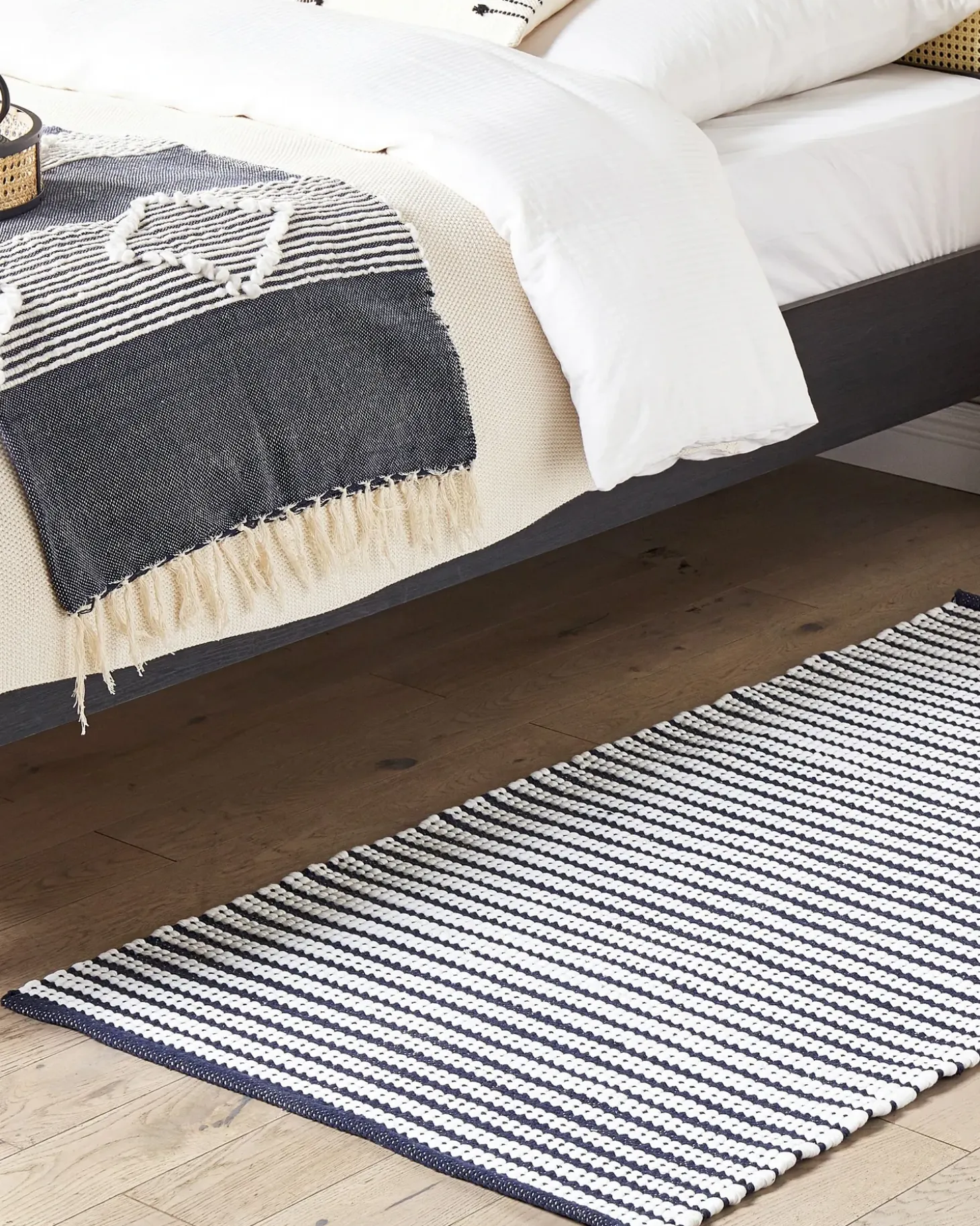 Gulvtæppe SOFULU Navy Blå 80 x 150 cm Bomuld