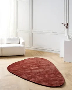 Gulvtæppe TANDO Mørkerød 160 x 230 cm Viskose