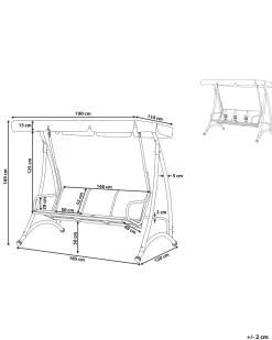 Gyngesofa BOGART Metal Sort