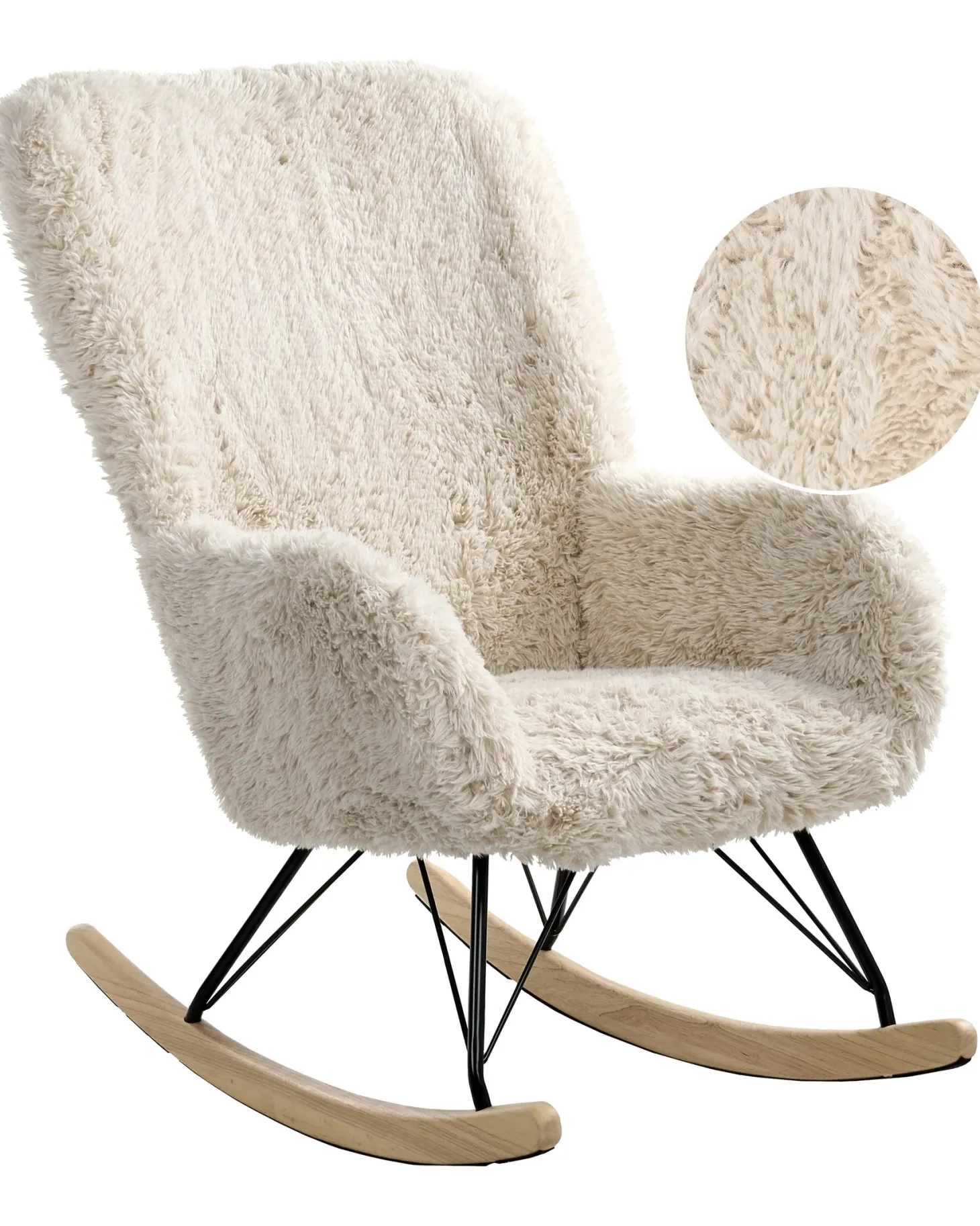 Gyngestol AKRA Kunstig pels Lys Beige