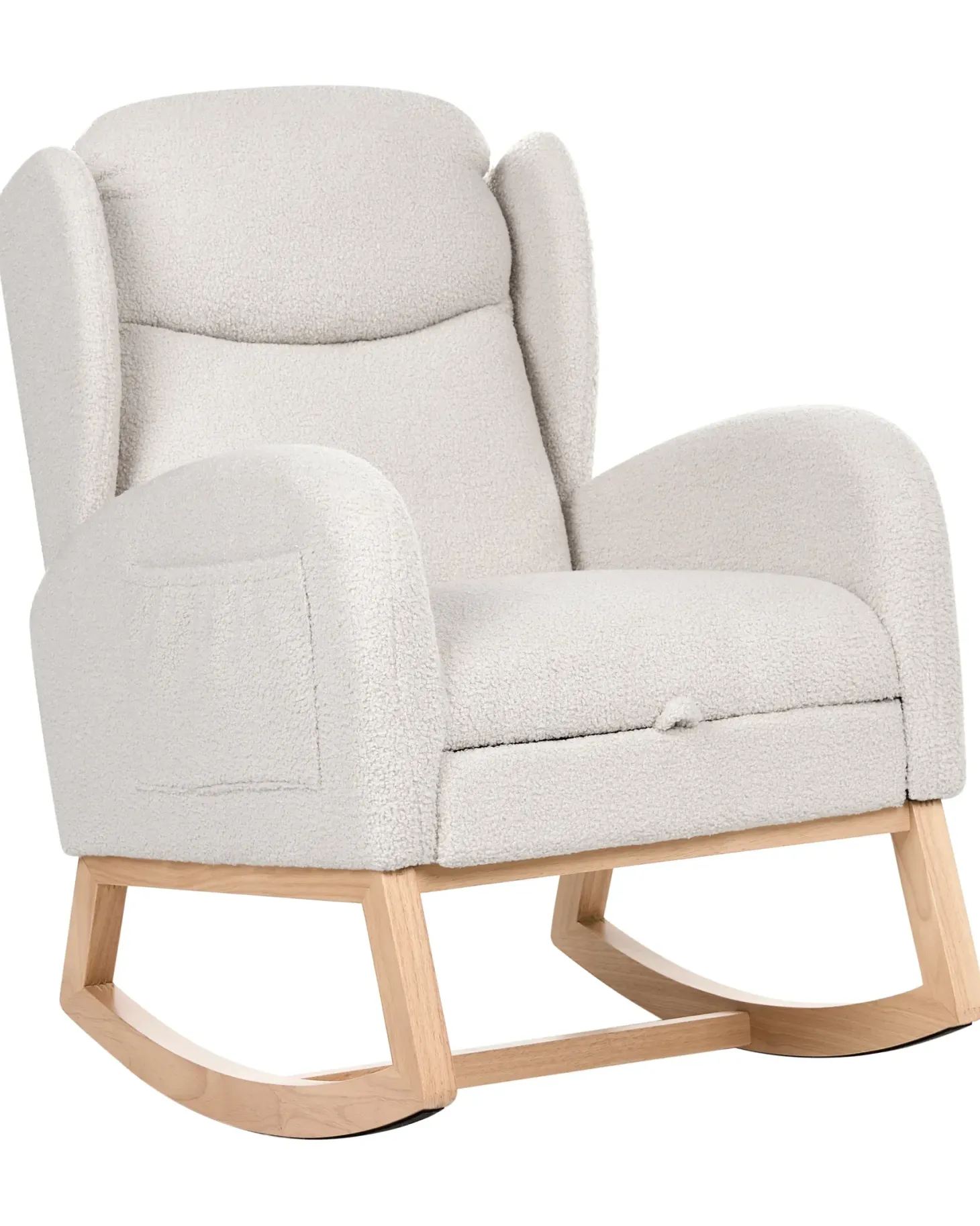 Gyngestol HASLEV Inkl. fodstøtte Boucle Cremehvid