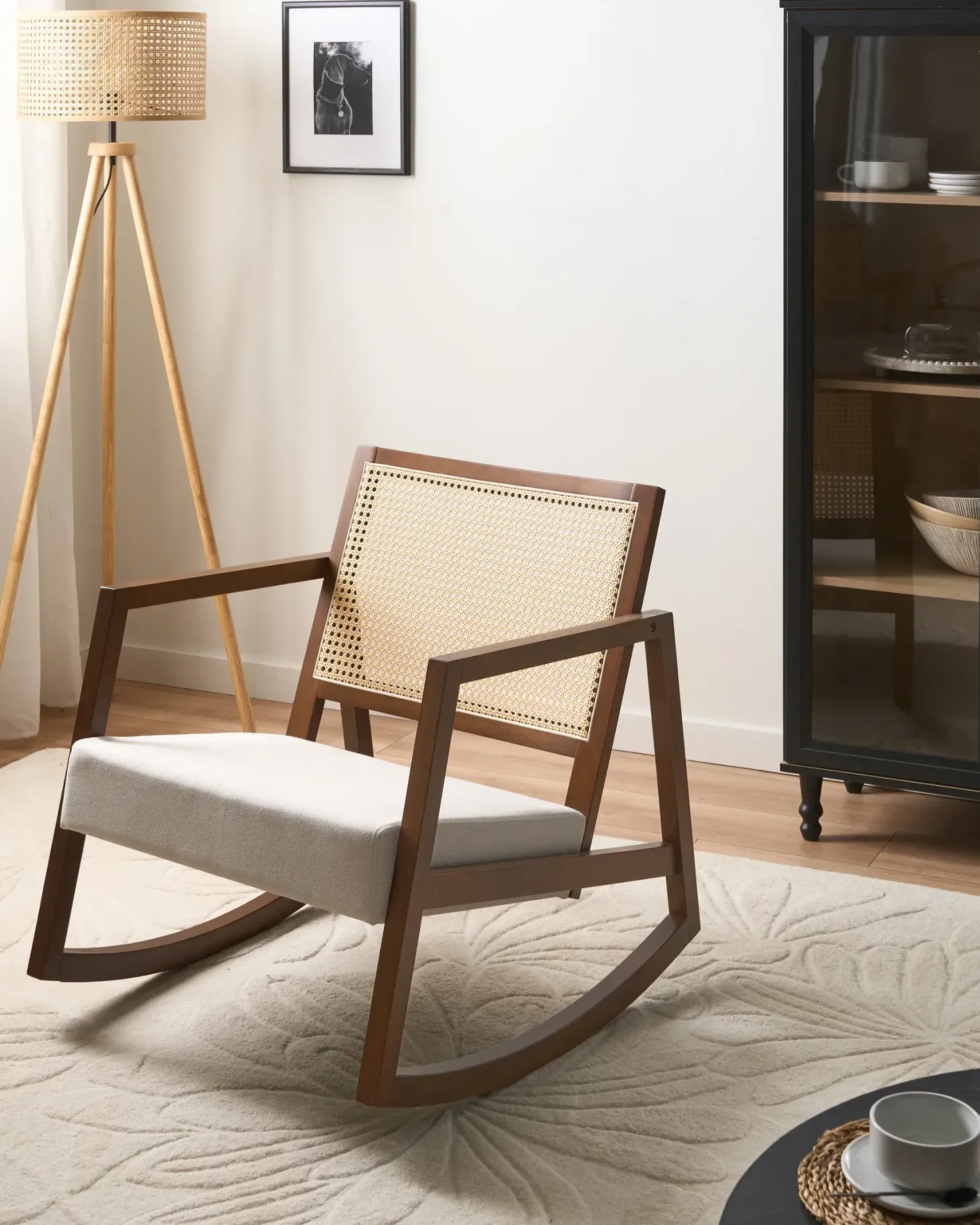 Gyngestol LEIDY Træ Brun/lys beige
