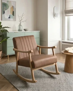 Gyngestol LEKNES Kunstlæder Brun