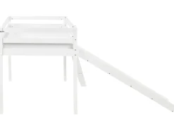 Halvhøj seng Fyretræ STAPLE 90 x 200 cm Med en rutsjebane Hvid