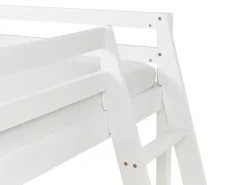 Halvhøj seng Fyretræ STAPLE 90 x 200 cm Med en rutsjebane Hvid
