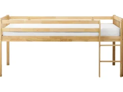 Halvhøj seng Træ PEIPIN 90 x 200 cm Lysebrun