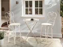 Havebar-sæt Foldbar TRIESTE Metal Lys Beige