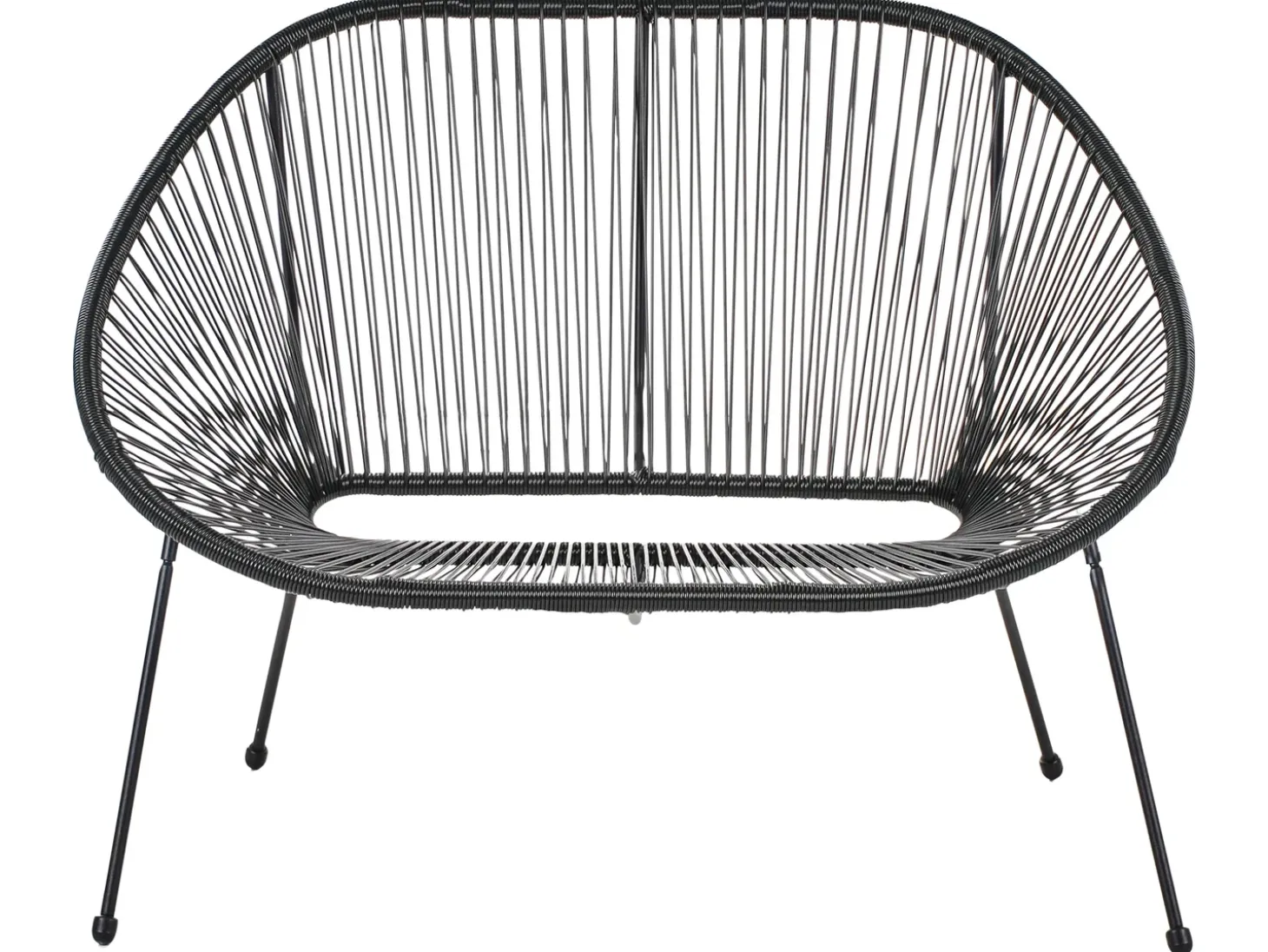 Havebænk ACAPULCO II 113 cm PE-rattan Sort
