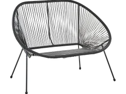 Havebænk ACAPULCO II 113 cm PE-rattan Sort