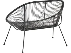 Havebænk ACAPULCO II 113 cm PE-rattan Sort