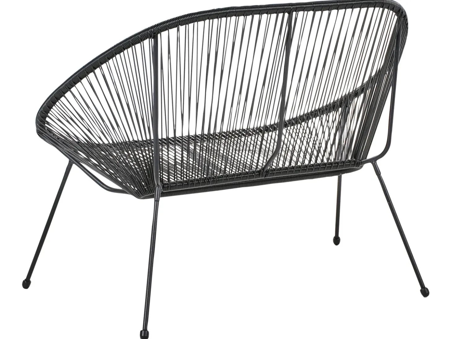 Havebænk ACAPULCO II 113 cm PE-rattan Sort